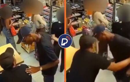 Momento em que PM &eacute; assaltado dentro de posto no Recife.