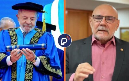 Lula em entrega de t&iacute;tulo Doutor Honoris Causa e reitor da UFPE.