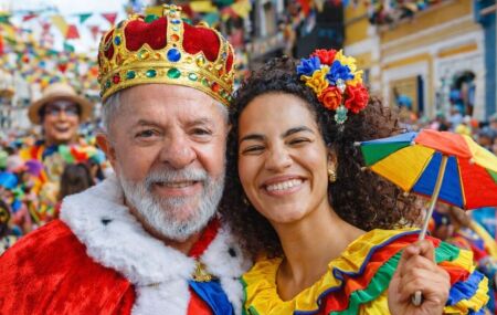 Deputada Rosa Amorim (PT) ao lado de Lula em imagem gerada por I.A.