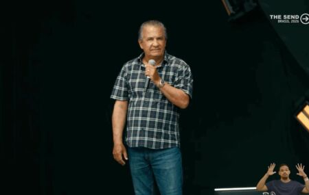 Pastor Silas Malafia no evento evang&eacute;lico The Send Brasil 2026, na Arena Pernambuco.