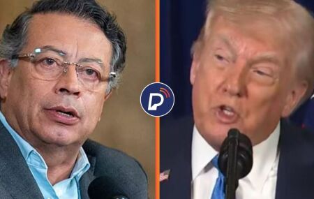 Gustavo Petro, presidente da Col&ocirc;mbia, e Donald Trump, chefe da Casa Branca.