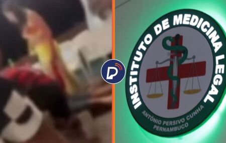 Momento em que turista morre e IML, no Recife.