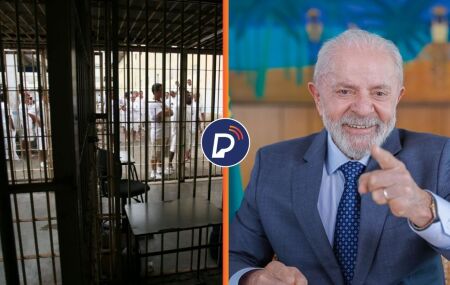 Detentos em pres&iacute;dio e presidente Lula.