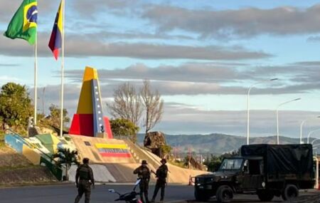 Fronteira do Brasil com Venezuela, em Roraima.