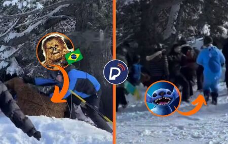 Chewbacca brasileiro &eacute; espancado por grupo em esta&ccedil;&atilde;o de esqui na Fran&ccedil;a e Stitch tenta ajudar