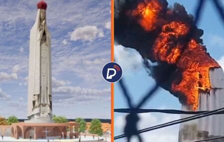 Est&aacute;tua de Nossa Senhora de F&aacute;tima &eacute; destru&iacute;da por inc&ecirc;ndio.