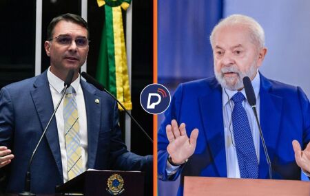 Fl&aacute;vio Bolsonaro e Lula.