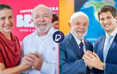 Lula, Raquel Lyra e Jo&atilde;o Campos. 