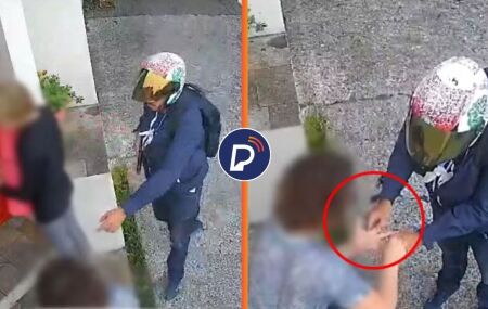 Momento em que idosas s&atilde;o abordadas por criminoso.