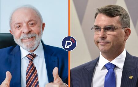 Presidente Lula e senador Fl&aacute;vio Bolsonaro.