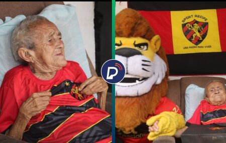 Maria Jos&eacute;, de 119 anos, recebeu uma festa especial do Sport.