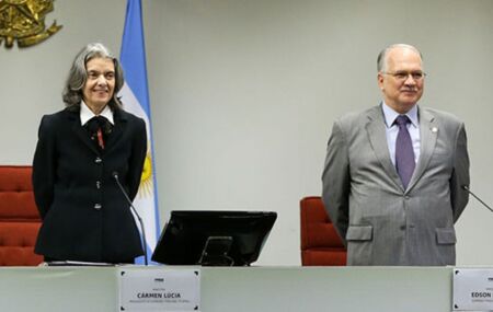 Ministros C&aacute;rmen L&uacute;cia e Edson Fachin, do STF.