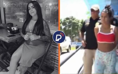 Mulher que morreu em bloco de carnaval no Recife e Kallyne Santos saindo do DHPP.