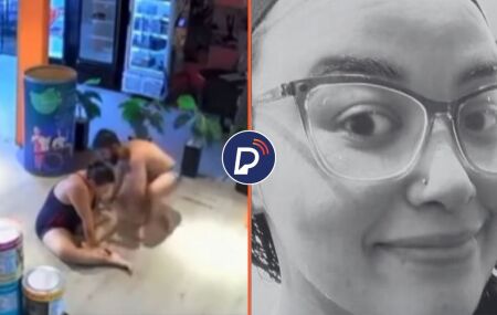 Imagens do circuito interno da academia e mulher que morreu.