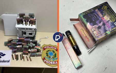 PF e Receita Federal apreendem maconha em refis de vape.