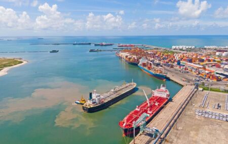Porto de Suape no Litoral Sul de Pernambuco.