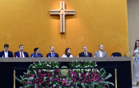 Adriana Albuquerque em cerim&ocirc;nia de posse da PF em Pernambuco.