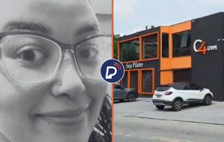 Juliana Faustino Bassetto, de 27 anos, que morreu e academia C4 Gym onde caso ocorreu.