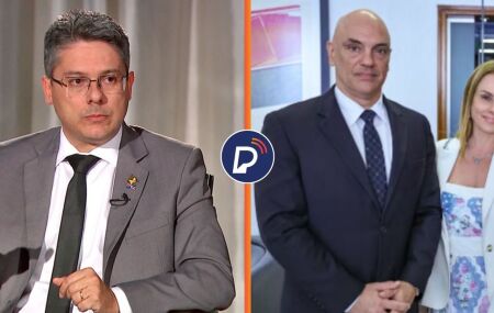 Senador e relator da CPI do Crime Organizado, Alessandro Vieira e Moraes ao lado de sua esposa, a convocada.