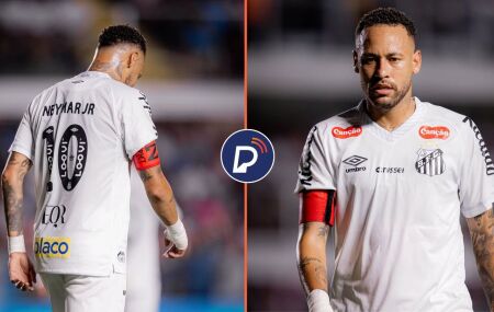 Neymar em a&ccedil;&atilde;o contra o Velo Clube, pelo Campeonato Paulista.