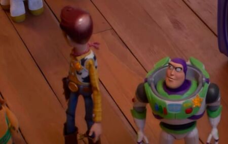 Woody com "calv&iacute;cie" em Toy Story.