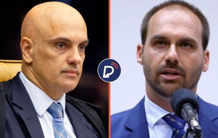 Alexandre de Moraes e Eduardo Bolsonaro.