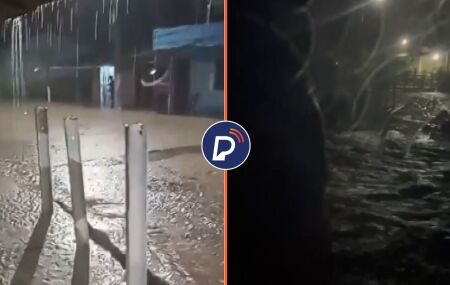 Cidade de S&atilde;o Benedito do Sul ap&oacute;s chuvas e Rio Pirangi atingir cota de alerta.