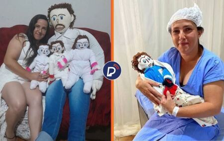 Brasileira que se casou com boneco de pano anuncia "nascimento" do quarto filho do "casal"