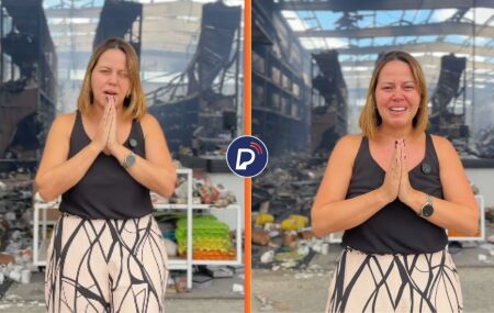 Propriet&aacute;ria de loja que pegou fogo em Caruaru se emociona no cen&aacute;rio de destrui&ccedil;&atilde;o