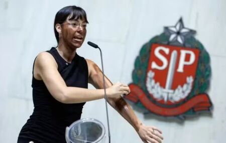 Deputada Fabiana Bolsonaro se pinta durante sess&atilde;o e gesto &eacute; apontado como racismo e transfobia