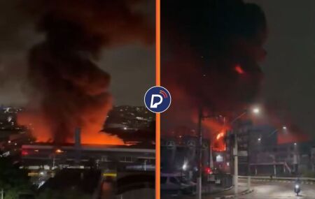 Inc&ecirc;ndio destr&oacute;i distribuidora de tintas na madrugada e mobiliza o Corpo de Bombeiros