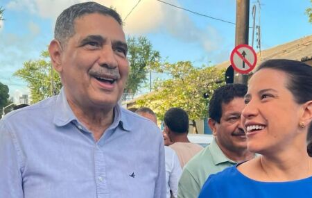 Deputado Jo&atilde;o Paulo e governadora Raquel Lyra.