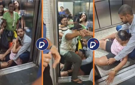 Pessoas em elevador que despencou de nove andares no Recife.