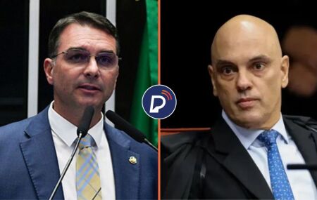Fl&aacute;vio Bolsonaro e Alexandre de Moraes. 