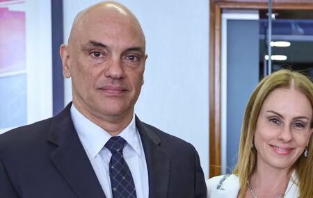 Ministro Alexandre de Moraes e esposa, a advogada Viviane Barci, que est&atilde;o no centro do caso do Banco Master.