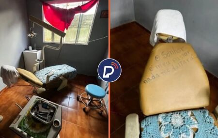 Consult&oacute;rio clandestino onde falso dentista realizava atendimentos.