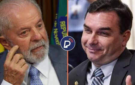 Presidente Lula e senador Fl&aacute;vio Bolsonaro.