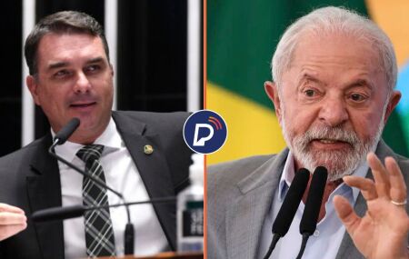 Fl&aacute;vio Bolsonaro e Lula.