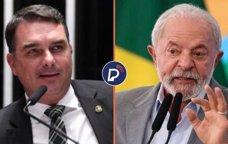 Fl&aacute;vio Bolsonaro e Lula. 
