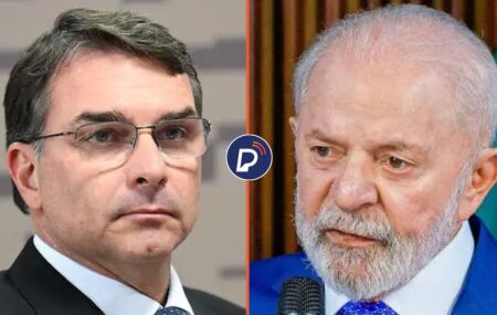 Fl&aacute;vio Bolsonaro e Lula.&nbsp;