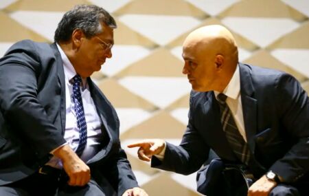 Ministros Fl&aacute;vio Dino e Alexandre de Moraes, do STF.