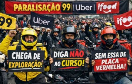 Motoqueiros por aplicativo.