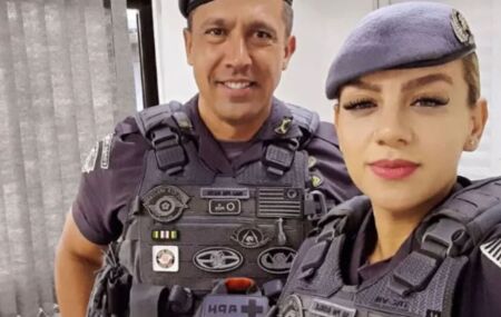 Tenente-coronel Geraldo Leite e sua esposa PM, que morreu dentro de apartamento.
