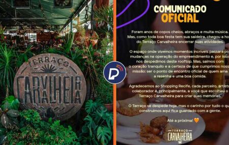 Terra&ccedil;o Carvalheira encerra atividades no Shopping Recife.