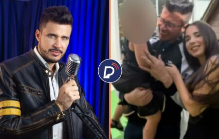 Silvio Souza Silva, conhecido como "Dom Silver", e foto do casal junto da filha.