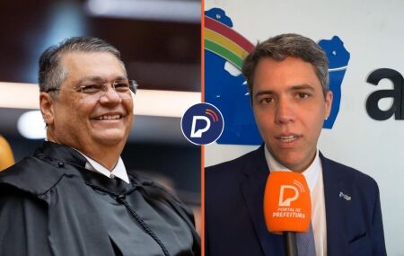 Ministro do STF, Fl&aacute;vio Dino, e Pedro Freitas, prefeito de Alian&ccedil;a e presidente da Amupe.