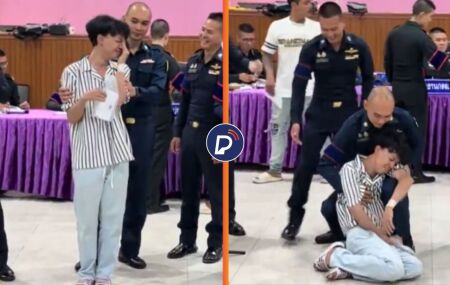 Jovem desmaia ap&oacute;s ser sorteado para o servi&ccedil;o militar obrigat&oacute;rio na Tail&acirc;ndia