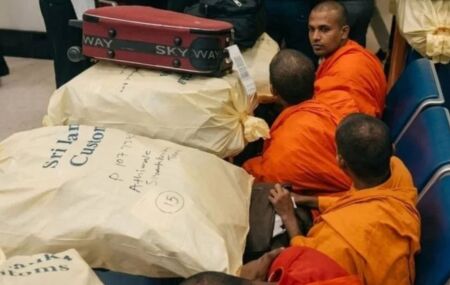 Grupo de monges &eacute; preso com mais de 110 kg de maconha escondidos em malas em aeroporto internacional