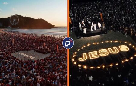 Multid&atilde;o de fi&eacute;is lotam praia nas primeiras horas do dia para celebrar a Sexta-Feira Santa (3)