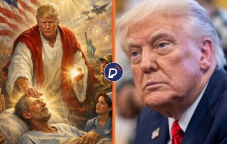 Trump publica imagem de IA vestido como Jesus, apaga ap&oacute;s cr&iacute;ticas e justifica: "era eu como m&eacute;dico"